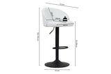 Tabourets de Bar AYDA en Tissu Bouclé Blanc - 49 x 46 cm