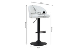 Tabourets de Bar AYDA en Tissu Bouclé Blanc - 49 x 46 cm