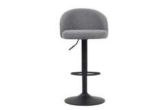 Tabourets de Bar AYDA en Tissu Bouclé Gris Clair - 49 x 46 cm