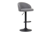 Tabourets de Bar AYDA en Tissu Bouclé Gris Clair - 49 x 46 cm