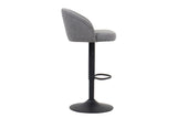 Tabourets de Bar AYDA en Tissu Bouclé Gris Clair - 49 x 46 cm