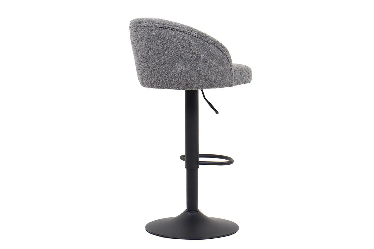 Tabourets de Bar AYDA en Tissu Bouclé Gris Clair - 49 x 46 cm