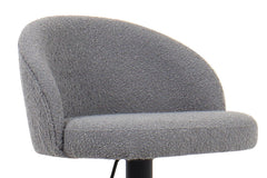 Tabourets de Bar AYDA en Tissu Bouclé Gris Clair - 49 x 46 cm