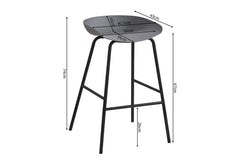Chaises de Bar HANNA en Polypropylène - 42,5 x 46 cm