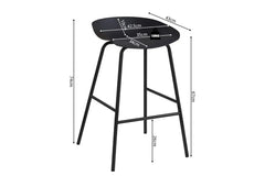 Chaises de Bar HANNA en Polypropylène - 42,5 x 46 cm