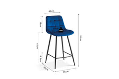 Chaises de Bar JULIA Velours - 46 x 36 cm
