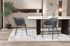 Chaise de salle à manger HINAYA en Tissu - 54 x 62 cm