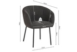 Chaises de Salle à Manger SAVINA avec Accoudoirs - 57 x 62 cm