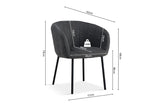 Chaises de Salle à Manger SAVINA avec Accoudoirs - 57 x 62 cm