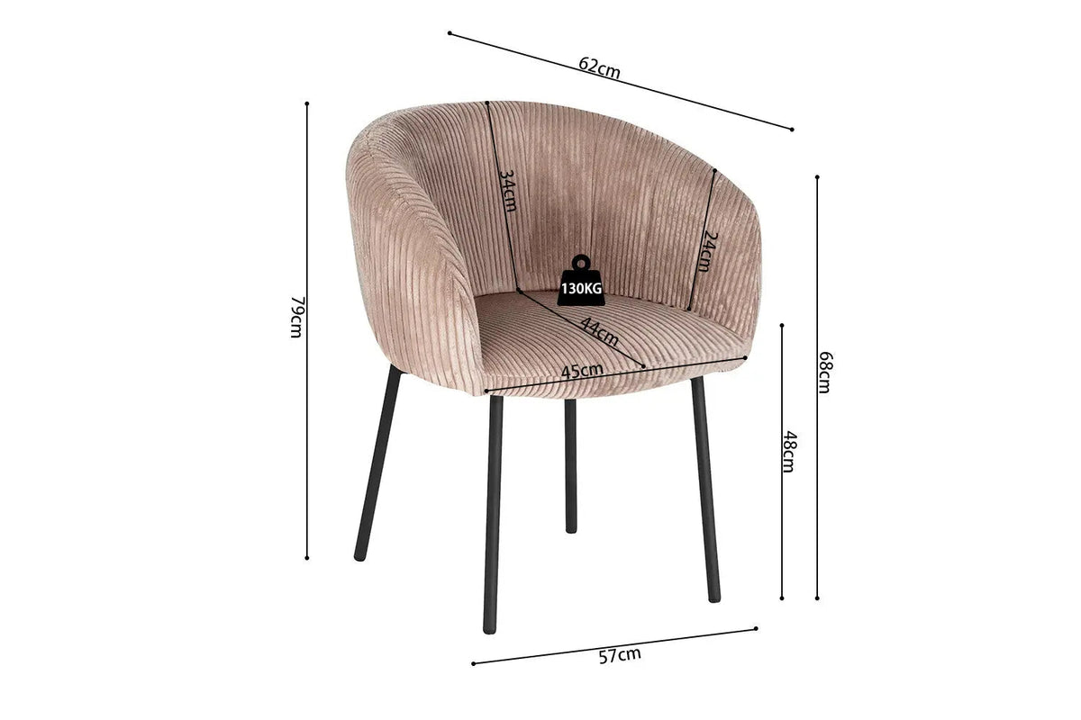 Chaises de Salle à Manger SAVINA avec Accoudoirs - 57 x 62 cm