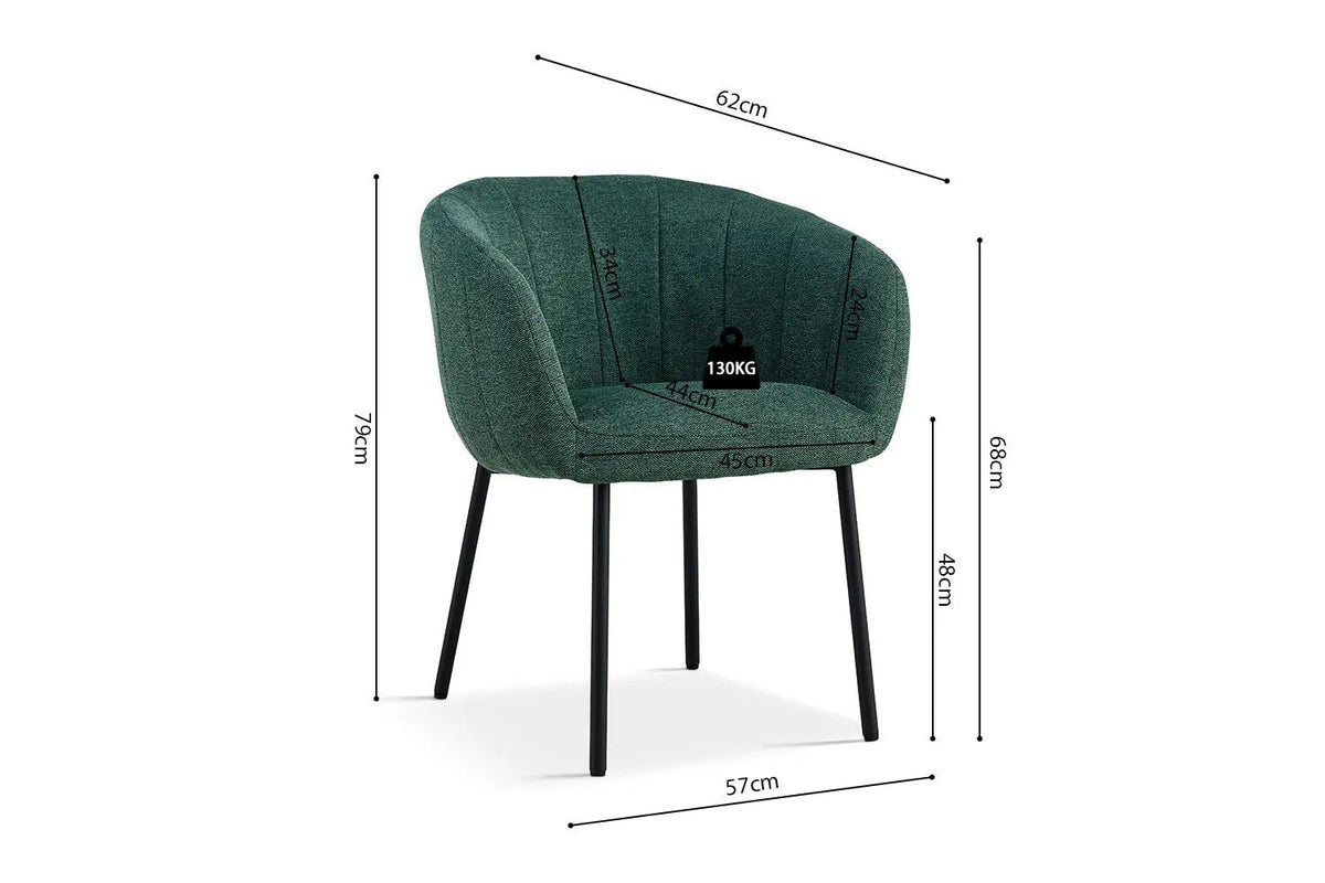 Chaises de Salle à Manger SAVINA avec Accoudoirs - 57 x 62 cm