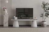 Meuble TV Effet Ciment Ecru TAVINA pour votre salon - 160 cm