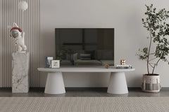 Meuble TV Effet Ciment Ecru TAVINA pour votre salon - 160 cm