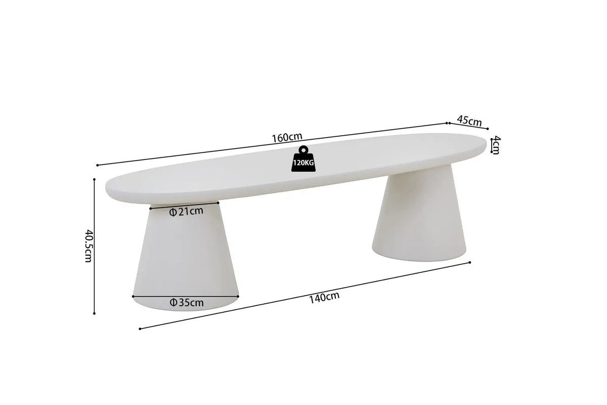 Meuble TV Effet Ciment Ecru TAVINA pour votre salon - 160 cm