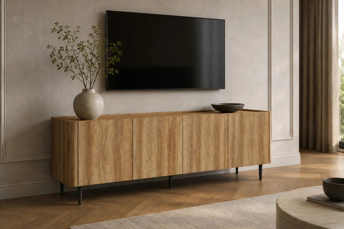 Meuble TV KYOTA Décor Chêne Naturel - 170 x 40 cm