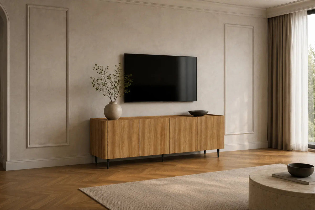 Meuble TV KYOTA Décor Chêne Naturel - 170 x 40 cm