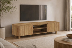 Meuble TV MALYBU Décor Chêne Naturel - 170 x 40 cm