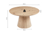 LUKAS – Table Basse Effet Chêne Vieilli – 80cm