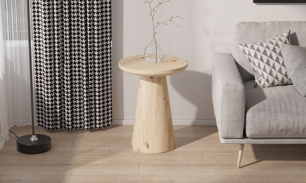 LUKAS – Table Basse Effet Chêne Vieilli – 45 cm