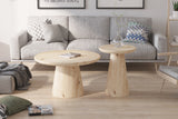 LUKAS – Table Basse Effet Chêne Vieilli – 80cm