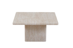 BOBBY – Set de 2 Tables Basses Effet Travertin Beige