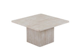 BOBBY – Set de 2 Tables Basses Effet Travertin Beige