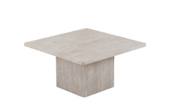 BOBBY – Set de 2 Tables Basses Effet Travertin Beige