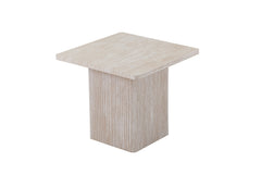 BOBBY – Set de 2 Tables Basses Effet Travertin Beige