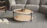 DALINA – Table Basse Effet Chêne Vieilli – 80 cm