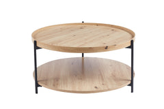 DALINA – Table Basse Effet Chêne Vieilli – 80 cm