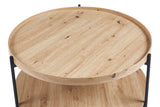 DALINA – Table Basse Effet Chêne Vieilli – 80 cm