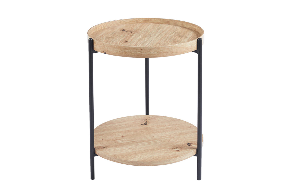 DALINA – Table Basse Effet Chêne Vieilli – 45 cm