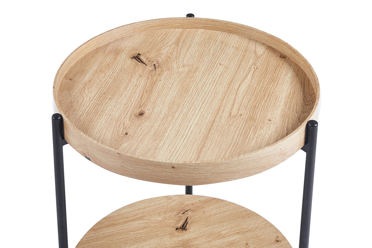 DALINA – Table Basse Effet Chêne Vieilli – 45 cm