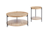 DALINA – Table Basse Effet Chêne Vieilli – 45 cm