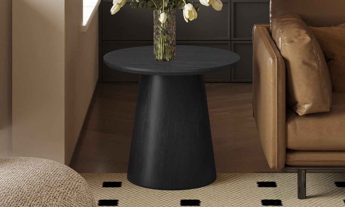MIKLOS – Table Basse Ronde Décor Brun foncé – 60 cm