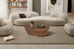 Evan – Table Basse en Bois de Manguier Brun Clair – 107 cm