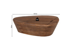Evan – Table Basse en Bois de Manguier Brun Clair – 107 cm