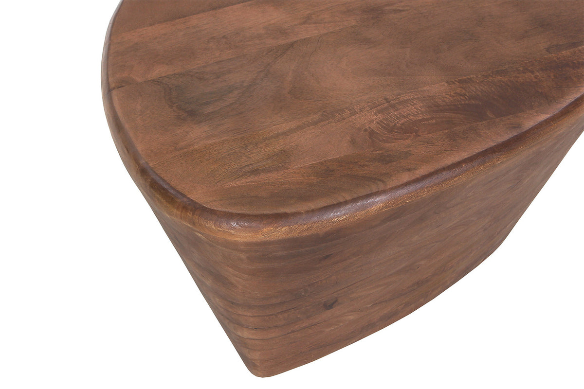 MATTEO – Table Basse en Bois de Manguier Brun Clair – 70 cm