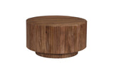 VICTOR – Table Basse Ronde en Bois de Manguier Brun Clair – 70 cm