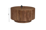 VICTOR – Table Basse Ronde en Bois de Manguier Brun Clair – 70 cm