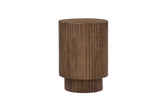 VICTOR – Table d'appoint Ronde en Bois de Manguier Brun Clair – 35cm