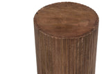 VICTOR – Table d'appoint Ronde en Bois de Manguier Brun Clair – 35cm