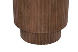 VICTOR – Table d'appoint Ronde en Bois de Manguier Brun Clair – 35cm