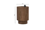 VICTOR – Table d'appoint Ronde en Bois de Manguier Brun Clair – 35cm