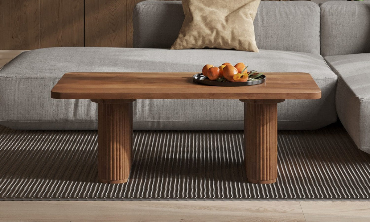 JEAN – Table basse en Bois de Manguier Brun Clair – 120 x 60 cm