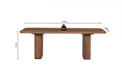 JEAN – Table basse en Bois de Manguier Brun Clair – 120 x 60 cm