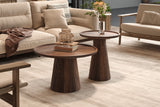 JULES – Table Basse Ronde en Bois de Manguier Brun clair – 45 x 50 cm