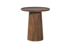JULES – Table Basse Ronde en Bois de Manguier Brun clair – 45 x 50 cm
