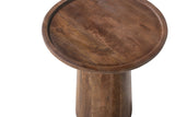 JULES – Table Basse Ronde en Bois de Manguier Brun clair – 45 x 50 cm