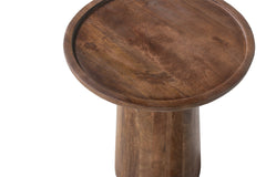 JULES – Table Basse Ronde en Bois de Manguier Brun clair – 45 x 50 cm